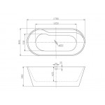 Ванна акриловая Belbagno BB14-NERO/BIA Ванна акриловая Belbagno BB14-NERO/BIA